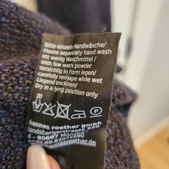 Sz M Hannes Roether 100% Merino Wool Knit Sweater - Picture 5 of 7